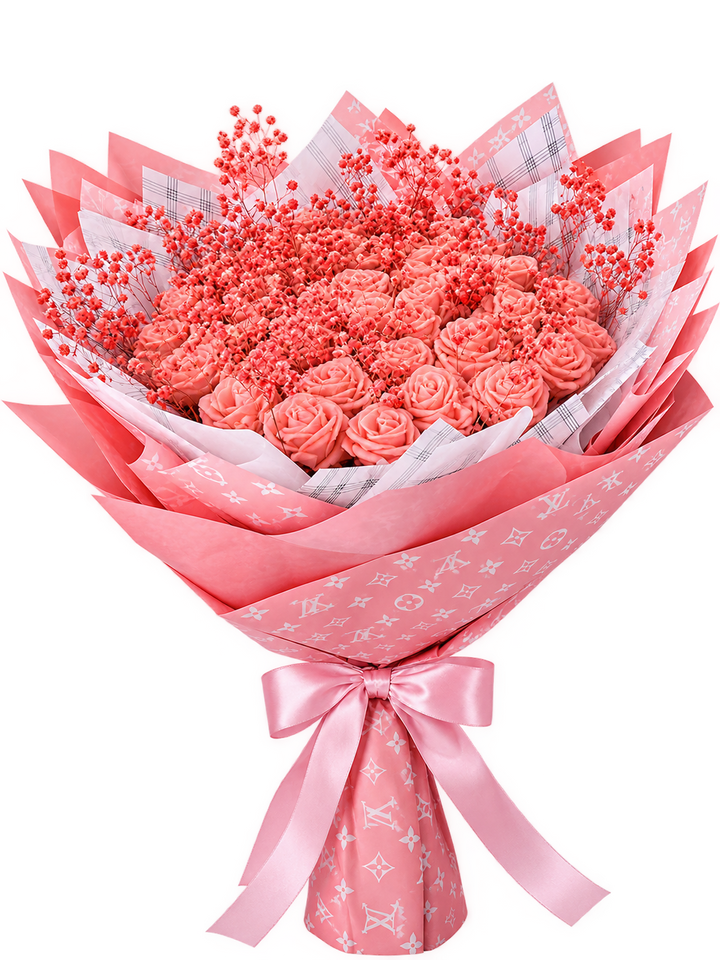 „Розов разкош“ – букет от фоамени рози